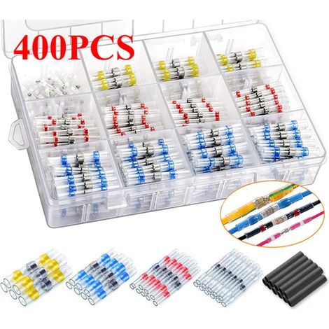 Connecteur Butt À Rétraction Thermique Étanche - 400 Pièces - Pour Câbles 10-26 AWG - Blanc Rouge Bleu Jaune (1/5)