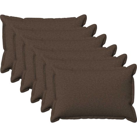 Housse de coussin 6 pcs HOUTEN Taupe 50 x 75 cm Lin synthétique vidaXL
