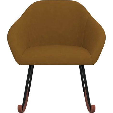 Maison Exclusive - Schaukelstuhl Braun Stoff