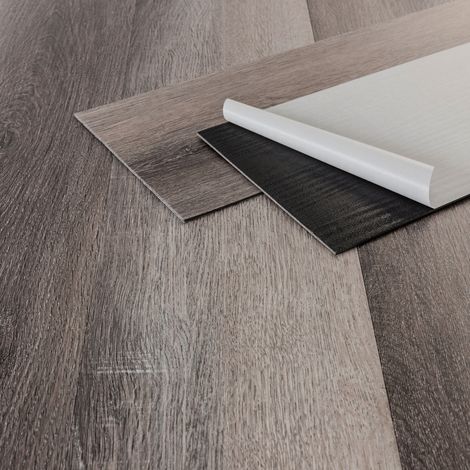 ML-Design Suelo Vinílico Adhesivo de PVC 11,15 m² Color Pino Gris Grosor 2mm Planchas de Vinilo Autoadhesivas 91,5x15,3cm 80x Láminas Aspecto Madera Antideslizante Impermeable Fácil Instalación (1/5)
