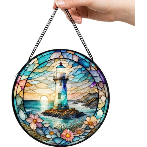 30 cmAttrape-soleil fleurs sauvages abeille papillon en verre coloré, décoration maison, cadeau femme (1/5)
