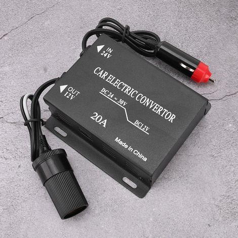 20-A-Netzteil, 24-V-auf-12-V-Abwärtswandler, Zigarettenanzünderstecker, DC/DC-Transformator für Auto (1/5)