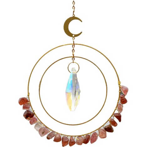 Carillon éolien suspendu en cristal, attrape-soleil, pour fenêtre, maison, jardin (1/5)