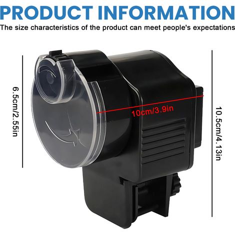 Distributore automatico di cibo per pesci: 60 ml, distributore automatico di cibo per pesci, distributore automatico di cibo per pesci per pellet e strisce, per (1/4)