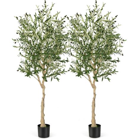 Olivos artificiales, 182 cm, 1296 hojas, 72 aceitunas