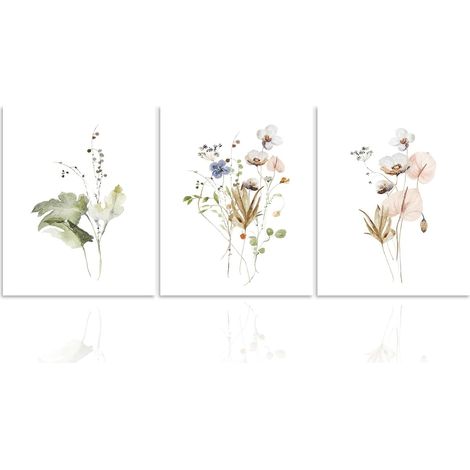 30 x 40 cm rahmenlose Boho-Leinwandbilder, Wanddeko-Poster im Landhausstil, botanische Wandkunst fürs Schlafzimmer