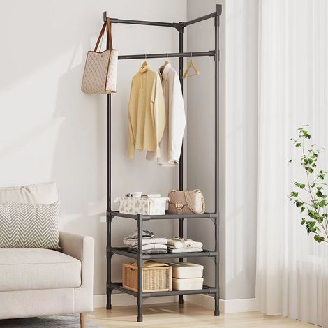 Portant, Coin simple portemanteau vêtements étendoir au sol chambre chevet rangement coin suspendu rangement nuit étendoir - RWPortant (1/3)