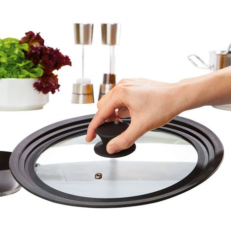 COPERCHIO UNIVERSALE IN SILICONE PER PENTOLE E PADELLE DIAM 16/18/20CM ACCESSORI CASA CUCINA
