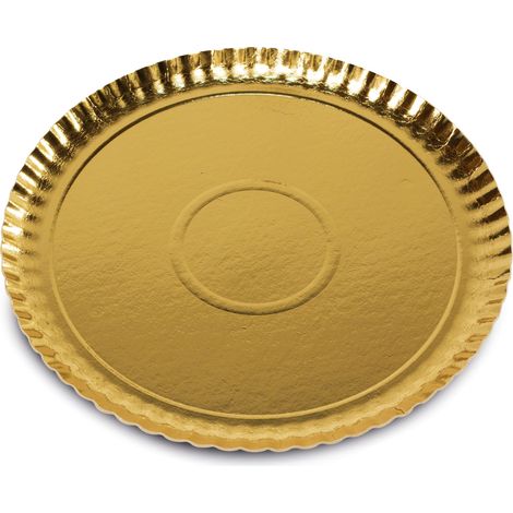 Guardini Monouso, 3 vassoi Ø 31cm, cartoncino, Colore oro (1/3)
