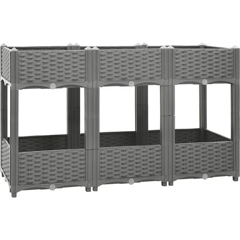 Bac à fleurs - Jardinière pour extérieur/intérieur jardin terrasse balcon - 120x40x71 cm Polypropylène Chic-940511 (1/4)