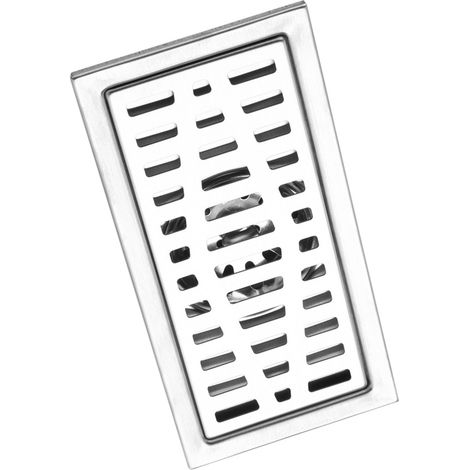 Bonde de sol rectangulaire en acier inoxydable 20x10cm pour salle de bain, douche et cuisine (1/5)