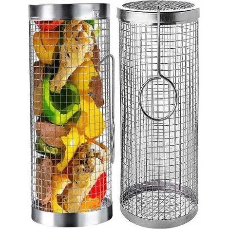 Korb zum Grillen von Gemüse und Pommes frites, Rost, drehbarer Grillrost 30 x 9,3 cm (1/5)