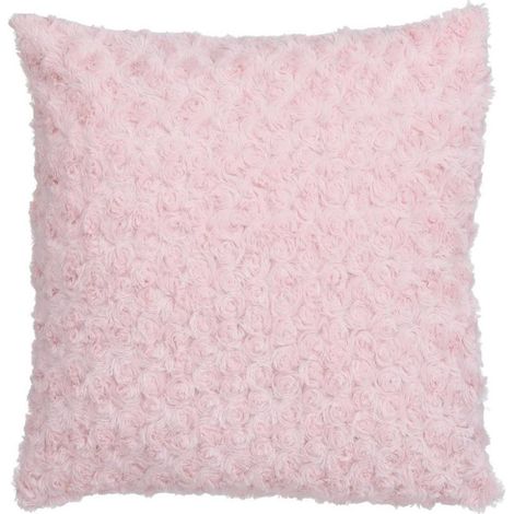 Coussin Imitation Fourrure "Bouclée" 45x45cm Rose (1/5)