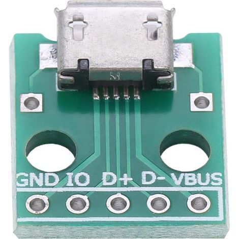 Adaptateur USB vers Dip, 10Pcs Micro USB Femelle Prise vers Adaptateur Dip 5 Broches Pas de 2.54mm (1/5)