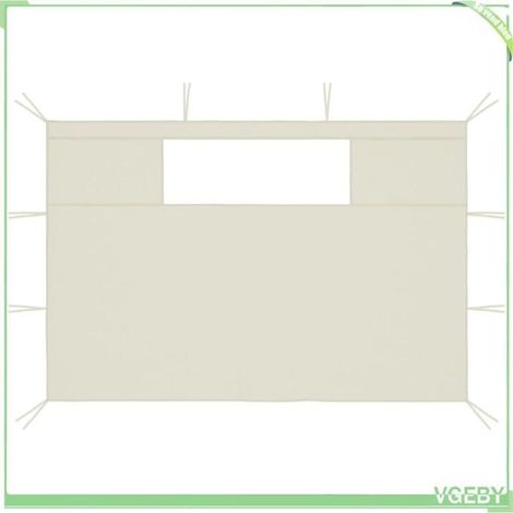 Parois latérales de belvédère - FAFEICY - 3070417 - Crème (2 pcs) - Grande 435×210 cm - Fenêtre PVC 200×70 cm (1/4)