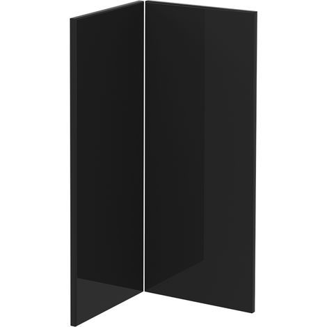 Frente de cocina R-Line, Negro brillo intenso, 59.2 x 71.3 cm frente de mueble para mueble bajo de esquina, Vicco (1/5)