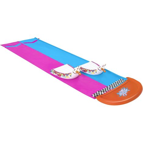 H2OGO 52320 Toboggan Aquatique 2 Places avec flotteurs Lamas gonflables 487 x 138 cm (1/5)
