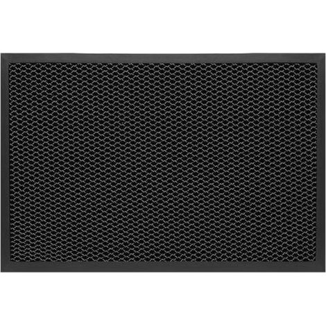 Paillasson d'entrée extérieur noir 43 x 76 cm, tapis d'entrée intérieur antidérapant et imperméable, profil bas, paillasson lavable pour porte, jardin, terrasse (1/5)
