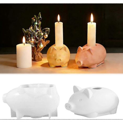 Moule en silicone pour bougeoir cochon Formversity, moules en silicone pour bougeoir cochon, moule en silicone pour bougeoir cochon, moule de moulage cochon 3D en silicone. (1/4)