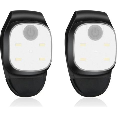 LED-Stirnlampe, Brustlampe, 2 Stück, Lauflampe mit 4 Beleuchtungsmodi, Sicherheitslampe mit Clip für Outdoor-Sportarten