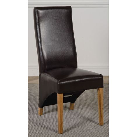 Lola Brown Leather Dining Chairs for Dining Room or Kitchen (1/5)
