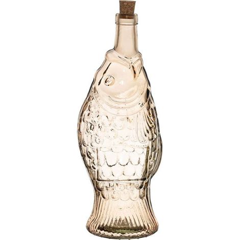 Bouteille carafe verre poisson rose 33x12x12cm (1/2)
