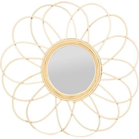 Miroir marguerite rotin D38.5 (1/3)