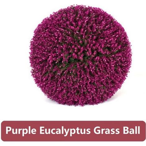1 pièces plantes artificielles boule d'herbe verte pour la maison jardin boule de cour - Purple Eucalyptus-Outer Diameter 13cm