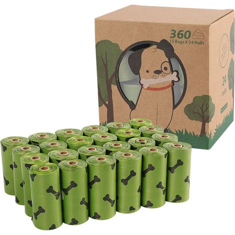 Sac en plastique dégradable, sac poubelle pour animaux de compagnie EPI dégradable chien merde sac portable chien merde sac voiture sac poubelle 24 rouleaux/pièce deux pièces (1/4)
