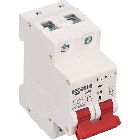 Disjoncteur bipolaire 6000 A pour système photovoltaïque solaire, mini-disjoncteur 1000 V CC, 32 A (1/5)