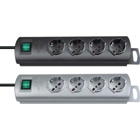 Multipresa con interruttore e cavo reversibile Primera-Line Brennenstuhl - 8 Argento