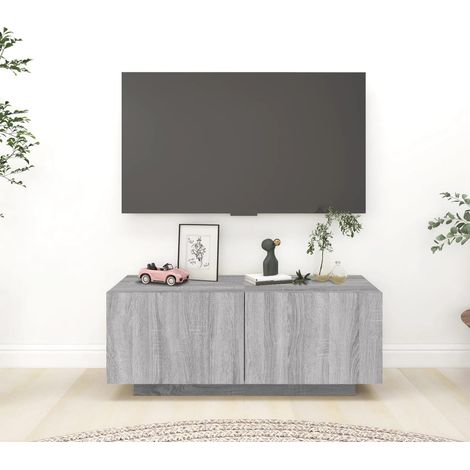 Meuble TV, Banc TV, Support pour Téléviseur, Meuble de Salon Sonoma gris 100x35x40 cm Bois d'ingénierie YHJ30698 (1/5)