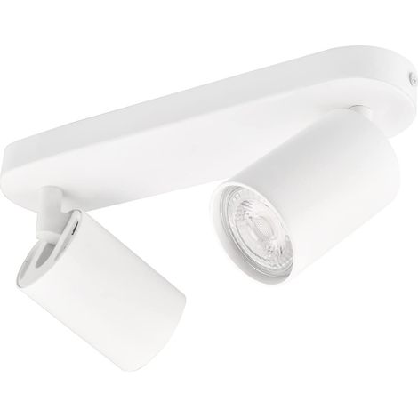LED Ceiling Light with 2 Adjustable Spotlights, 2 GU10 Ceiling Spotlights, Swivel (1/5)