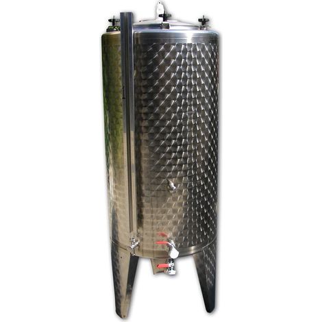 Serbatoio Acciaio Inox 350 Litri Completo Chiuso Rubinetti Acciaio Inox