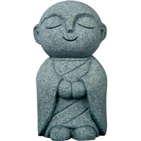 Petite statue de moine, sculpture de Bouddha, objet artisanal en grès, ornement de table pour bureau, cheminée ou salon.-Style C