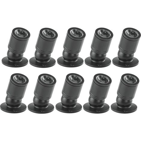 Mini Spot à LED Mini Spot Encastré Encastrable au Plafond 1W avec Pilote 100-265V AC pour Maison/Armoire à Vin/Armoire à Bijoux/Salon/Placard, 10pcs[Classe énergétique A+]，3000K (1/5)