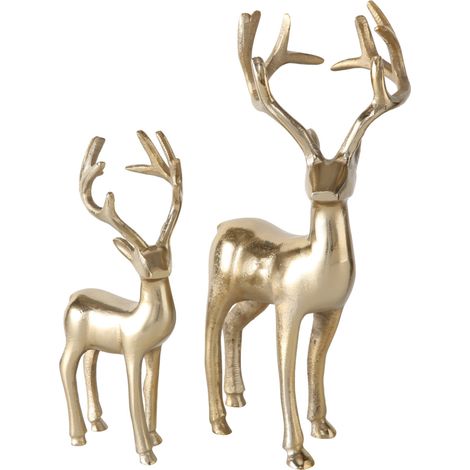 Boltze Figur Thielo (2 Teilig, Höhe 25-34 cm, Farbe Gold, Elchfigur) 1016275 (1/5)