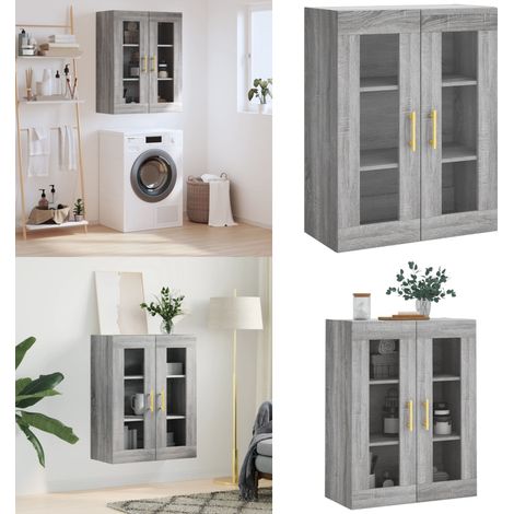 Armoire murale sonoma gris 69,5x34x90 cm - Armoire Murale - Meuble De Rangement - Armoire Suspendu - Buffet - Étagère Murale - Home & Living (1/5)