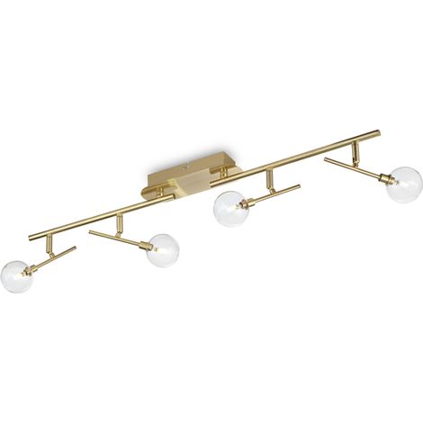 Plafoniera Moderna Maracas Metallo Ottone 4 Luci 2W 3000K Luce Calda (1/2)