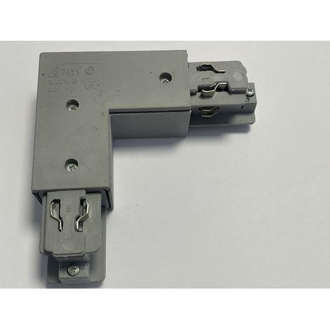 Jonction en L grise 80x80mm alim droite pour rail monophasé 3 allumages 230V/440V 16A TRAJECTOIRE 230910