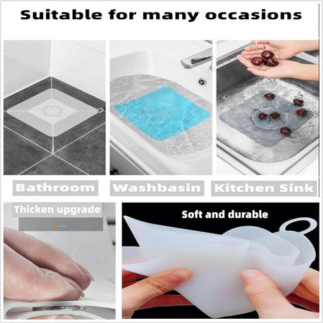 Bouchon siphon sol silicone anti-odeurs gris 20cm (1/4)