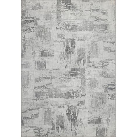 Tapis gris vision moderne lavable et anti allergie - 170 x 120 cm (1/5)