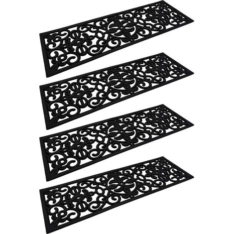 4x Gummi Stufenmatten Gussoptik 75x25cm Treppenschoner Treppenmatten Fußabtreter (1/5)