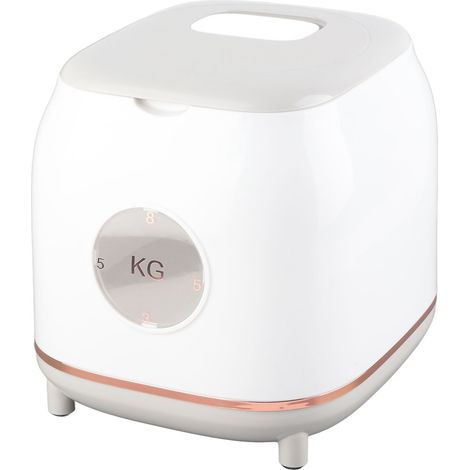 Conteneur hermétique pour riz, seau à riz de cuisine, boîte de rangement pour céréales, 5 kg, gris