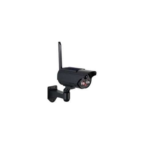 Caméra solaire factice simulée avec détecteur de mouvement, caméra de surveillance avec lampe LED puissante comme protection anti-effraction, 3 modes, IP65 pour l'intérieur et l'extérieur (1/5)