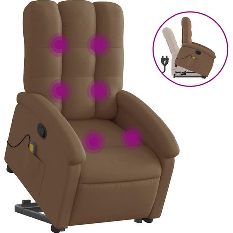 Maison Exclusive - Silla de masaje reclinable de pie de tela marr