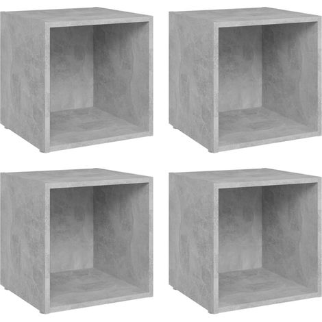 Mobile TV multimediale Mensola TV Credenza TV Sala da pranzo Soggiorno Camera da letto 4 pezzi 37 x 35 x 37 cm grigio legno ingegnerizzato 020028708