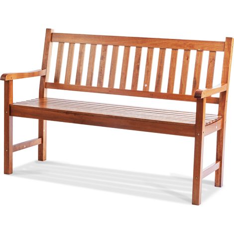 Mophorn Panchina da Esterno, Panca da Giardino in Legno da 127cm Esterni, Panchina con Capacita di Carico 363 kg con Schienale Braccioli, Panca da Patio per Giardino, Parco, Cortile, Portico Anteriore (1/5)