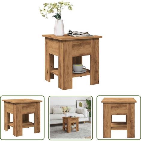 vidaXL Couchtisch Artisan-Eiche 40x40x42 cm Holzwerkstoff (1/5)