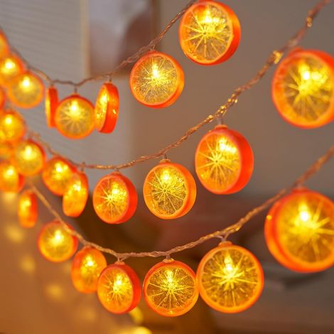 Guirlande Lumineuse Orange - 10 LED - 1,5 M - Pour Intérieur Et Extérieur - Décoration Fête Mariage Carnaval - Lot De 1 (1/5)